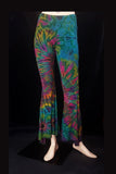 Women's Boho Teal Multicoloured Tie Dye Flared Trousers | SHRINE CLOTHING - SHRINE