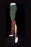 Women's Boho Green Multicoloured Tie Dye Flared Trousers - SHRINE