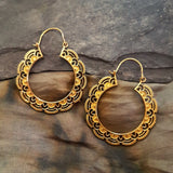 Brass Flower Tribal Earrings