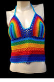 Festival Summer Rainbow Turquoise Crochet Top - Shrine Clothing