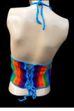 Festival Summer Rainbow Turquoise Crochet Top - Shrine Clothing