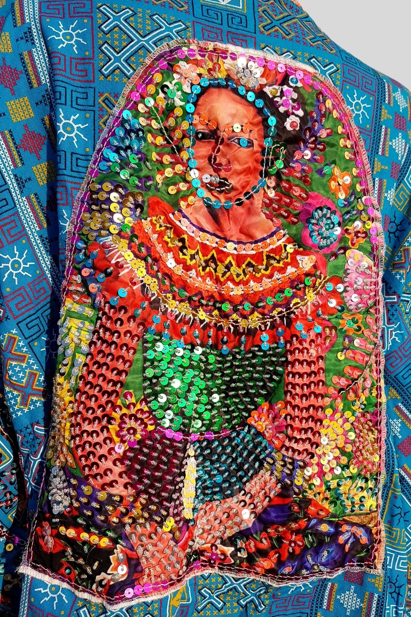 Turquoise sales sequin jacket