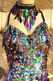 Festival Burlesque Rave Party Dance Sequin Necklace